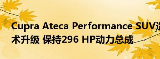 Cupra Ateca Performance SUV造型和技术升级 保持296 HP动力总成