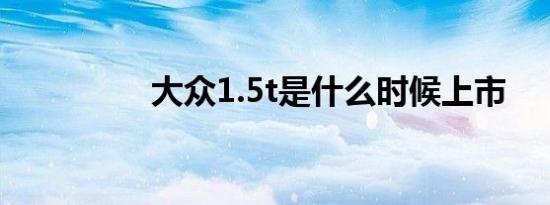 大众1.5t是什么时候上市