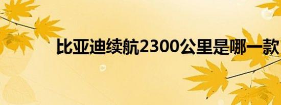 比亚迪续航2300公里是哪一款