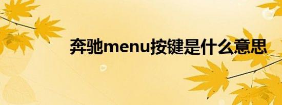 奔驰menu按键是什么意思