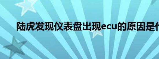 陆虎发现仪表盘出现ecu的原因是什么