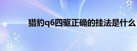 猎豹q6四驱正确的挂法是什么