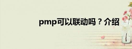 pmp可以联动吗？介绍