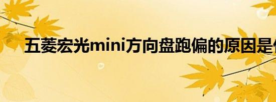 五菱宏光mini方向盘跑偏的原因是什么