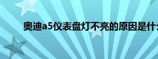 奥迪a5仪表盘灯不亮的原因是什么