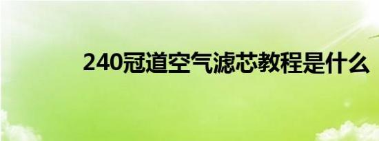 240冠道空气滤芯教程是什么