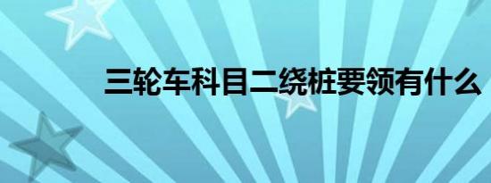 三轮车科目二绕桩要领有什么