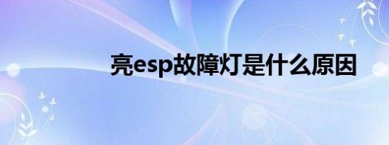 亮esp故障灯是什么原因