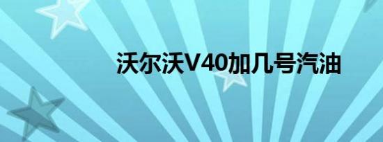 沃尔沃V40加几号汽油