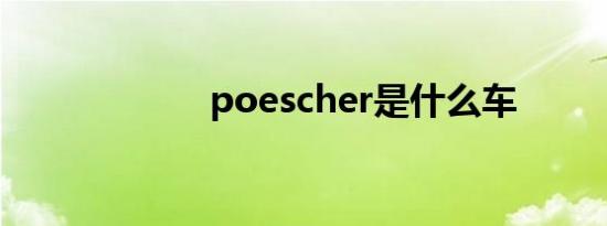 poescher是什么车