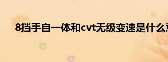 8挡手自一体和cvt无级变速是什么意思