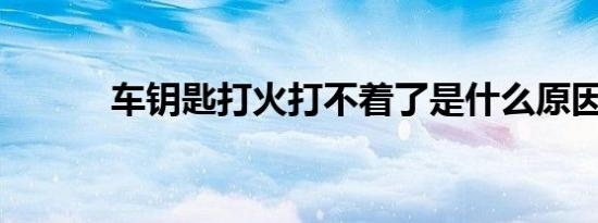 车钥匙打火打不着了是什么原因