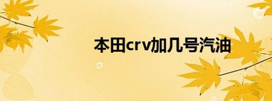 本田crv加几号汽油