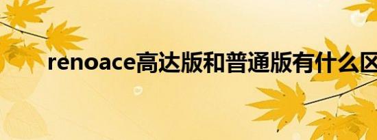 renoace高达版和普通版有什么区别