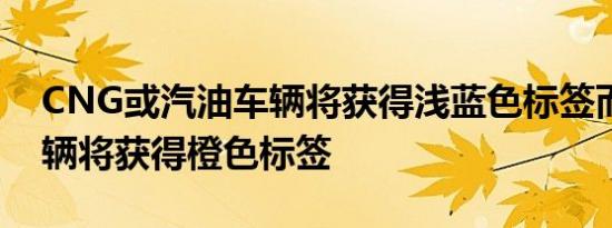 CNG或汽油车辆将获得浅蓝色标签而柴油车辆将获得橙色标签