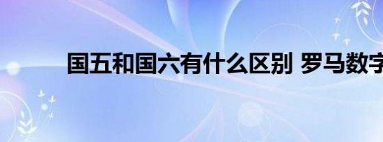 国五和国六有什么区别 罗马数字