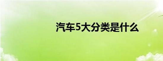 汽车5大分类是什么