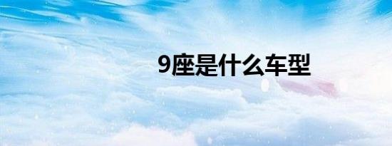 9座是什么车型