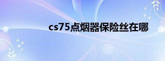 cs75点烟器保险丝在哪