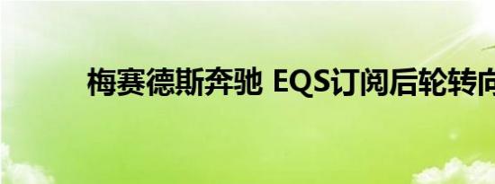 梅赛德斯奔驰 EQS订阅后轮转向