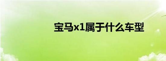 宝马x1属于什么车型