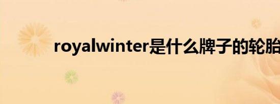 royalwinter是什么牌子的轮胎