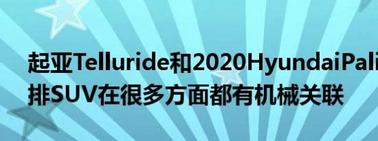 起亚Telluride和2020HyundaiPalisade三排SUV在很多方面都有机械关联