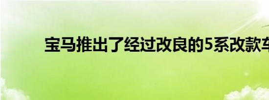 宝马推出了经过改良的5系改款车