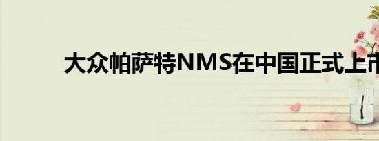 大众帕萨特NMS在中国正式上市