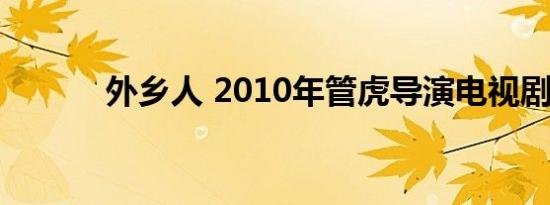 外乡人 2010年管虎导演电视剧