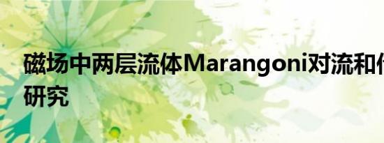 磁场中两层流体Marangoni对流和传质特性研究