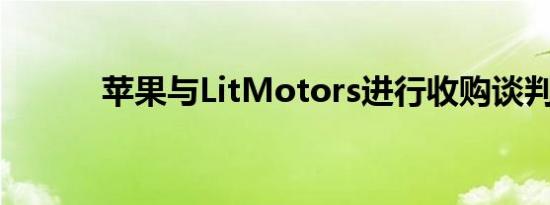 苹果与LitMotors进行收购谈判