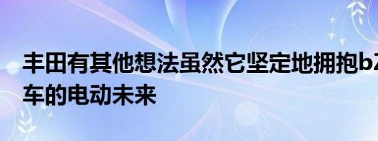 丰田有其他想法虽然它坚定地拥抱bZ4X等汽车的电动未来