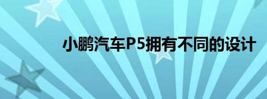 小鹏汽车P5拥有不同的设计