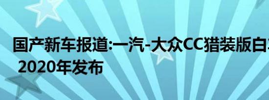 国产新车报道:一汽-大众CC猎装版白车身下线 2020年发布