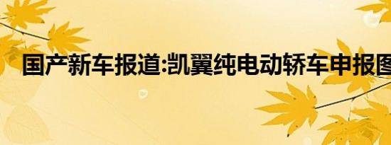 国产新车报道:凯翼纯电动轿车申报图曝光