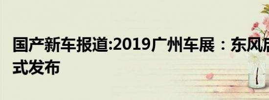 国产新车报道:2019广州车展：东风启辰 星正式发布