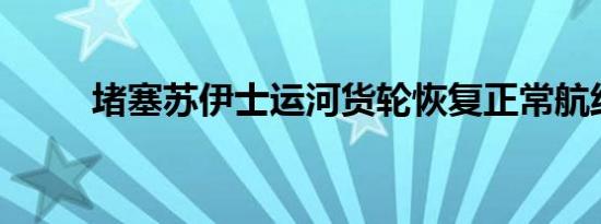 堵塞苏伊士运河货轮恢复正常航线