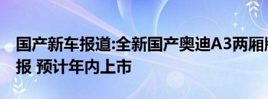 国产新车报道:全新国产奥迪A3两厢版通过申报 预计年内上市