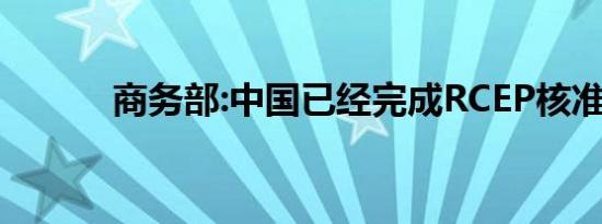 商务部:中国已经完成RCEP核准