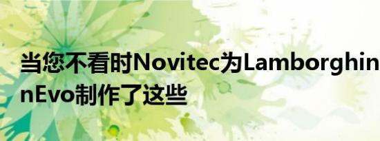 当您不看时Novitec为LamborghiniHuracanEvo制作了这些