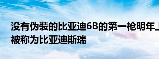 没有伪装的比亚迪6B的第一枪明年上市时将被称为比亚迪斯瑞