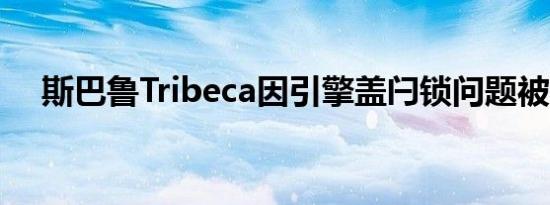 斯巴鲁Tribeca因引擎盖闩锁问题被召回