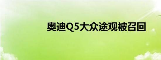 奥迪Q5大众途观被召回