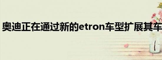 奥迪正在通过新的etron车型扩展其车型组合