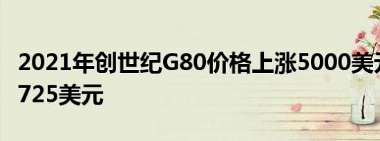 2021年创世纪G80价格上涨5000美元起价48725美元