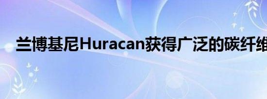 兰博基尼Huracan获得广泛的碳纤维改造