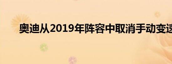 奥迪从2019年阵容中取消手动变速箱