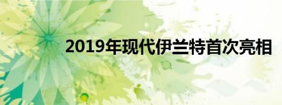 2019年现代伊兰特首次亮相