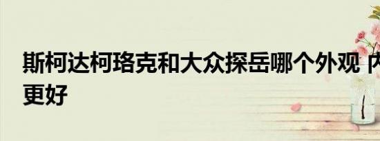 斯柯达柯珞克和大众探岳哪个外观 内饰 动力更好   